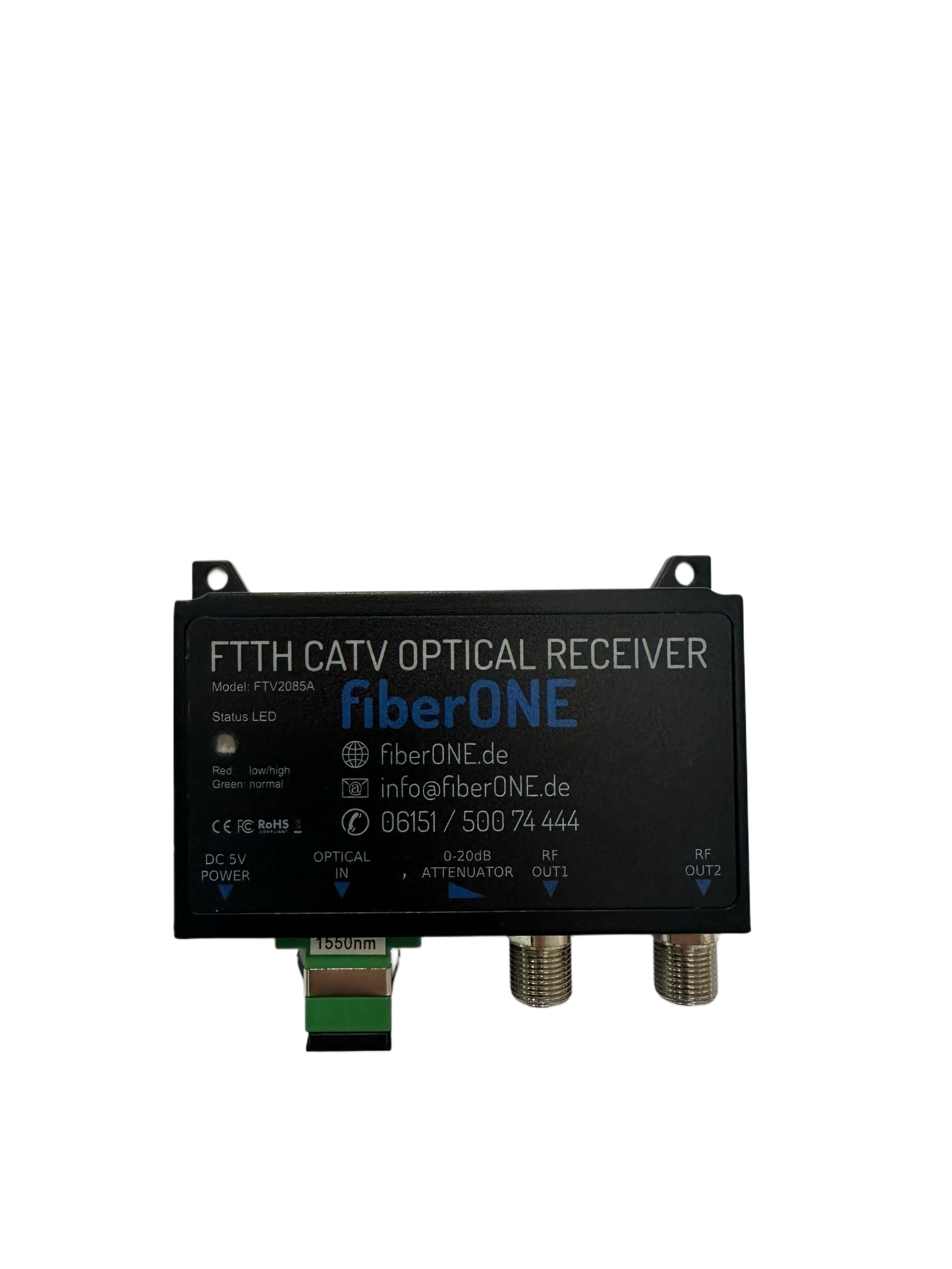 fiberONE DVB-C Kabel-TV Medienconverter Set mit Netzteil