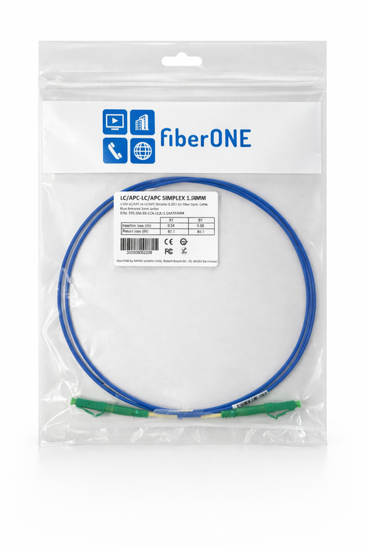 Glasfaserkabel LC/APC auf LC/APC, 1,5 m