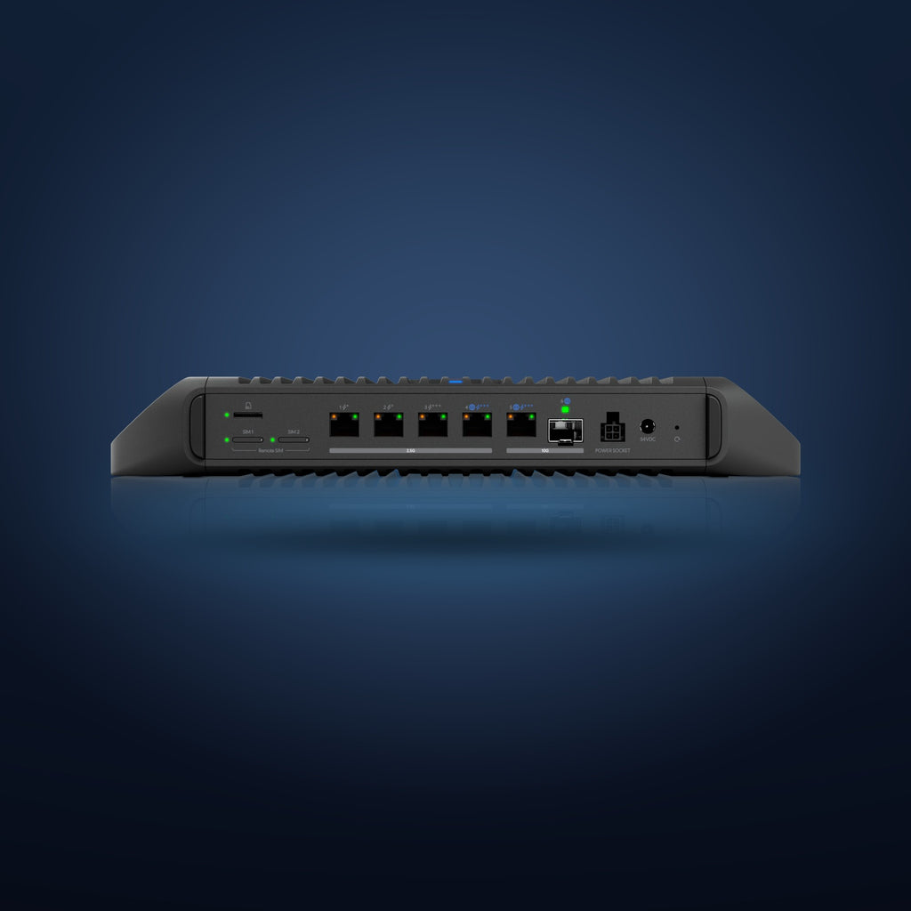 UniFi Cloud Gateway Industrial – Anschlussseite (Ports inkl. SFP+)