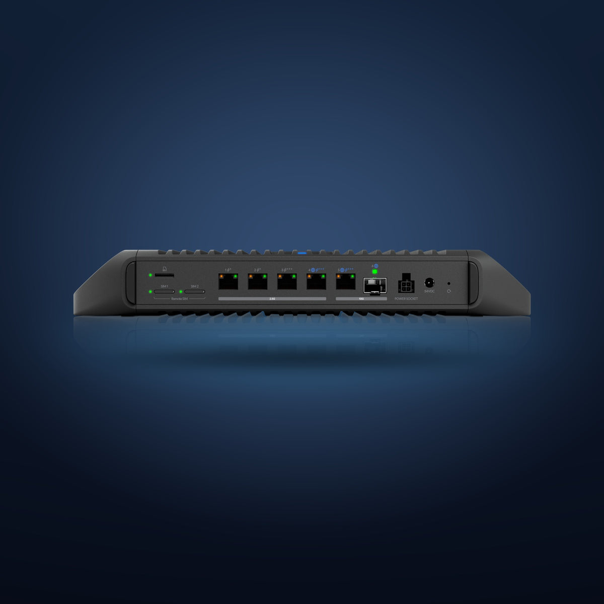 UniFi Cloud Gateway Industrial – Anschlussseite (Ports inkl. SFP+)